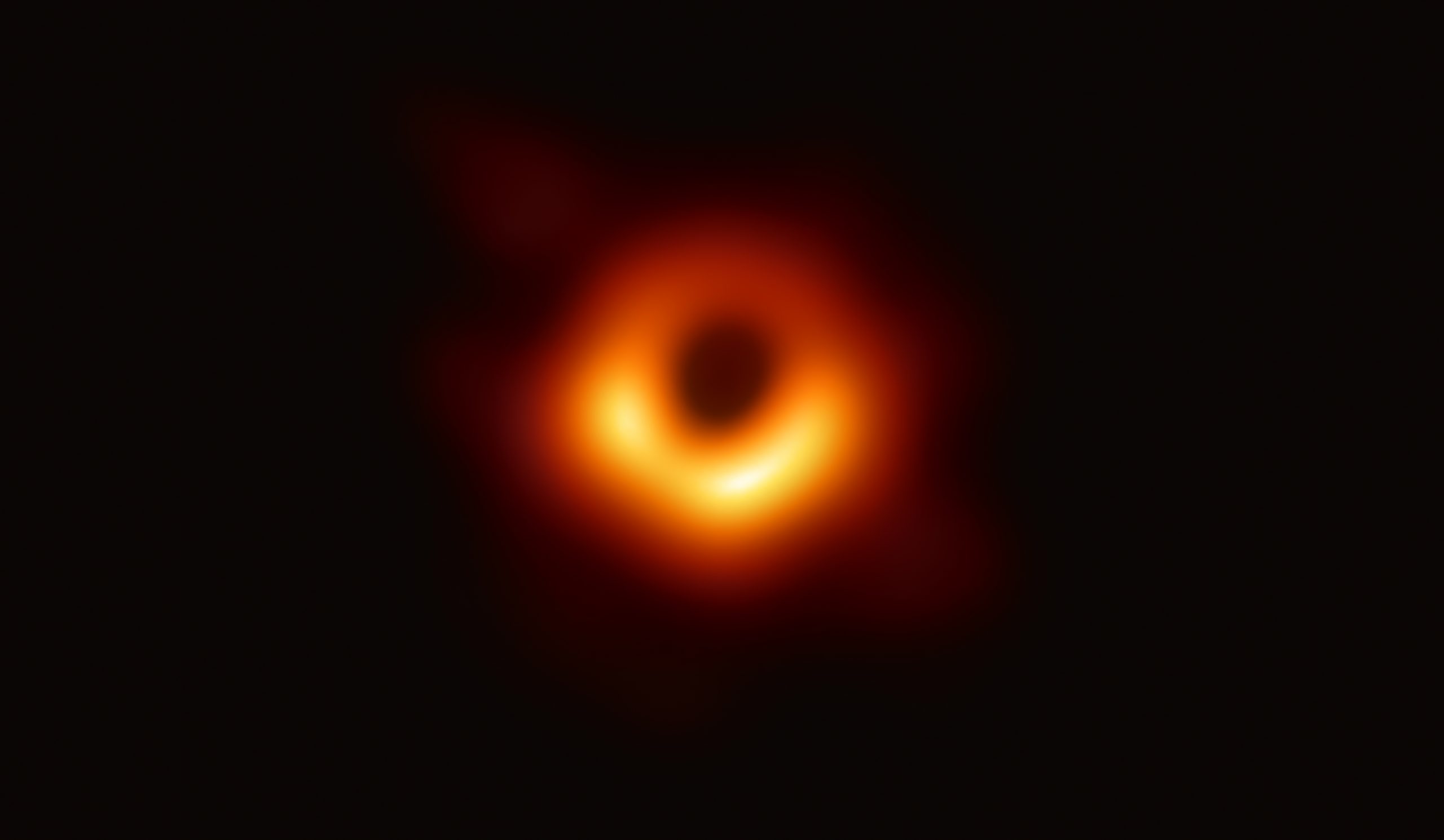 Actual image of a super massive black hole a the heart of the Messier 87 Galaxy