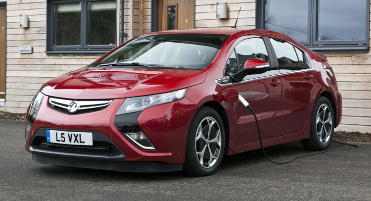 Picture of a Burgundy Chevrolet Volt also known as the Opel Ampera in Europe.