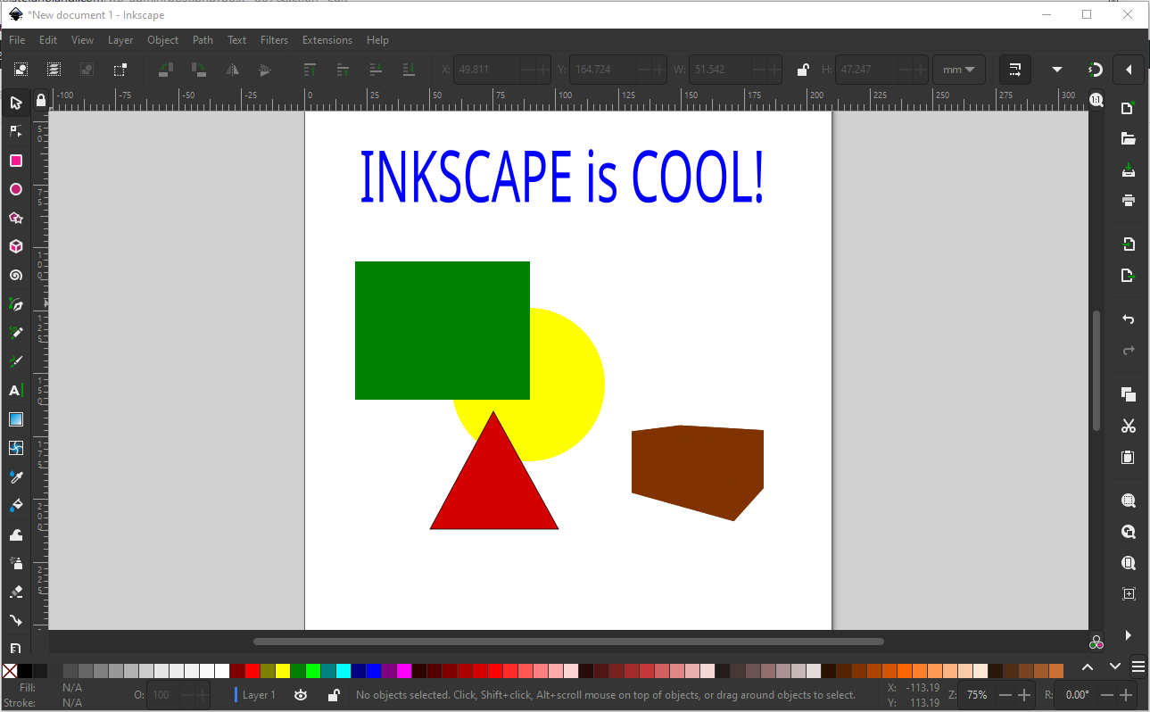 Screenshot of Inkscape, the open source vector graphics software